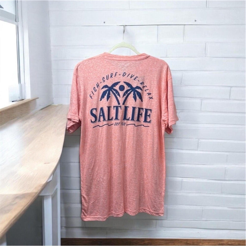 🌊 Salt Life Men’s Pink Graphic Tee – NWT – Size L